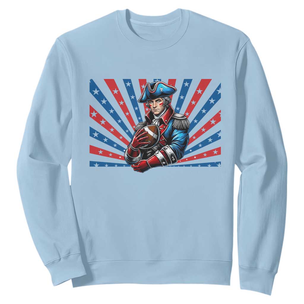 Vintage George Washington Football Sweatshirt NE Pride Gift TS12 Light Blue Print Your Wear