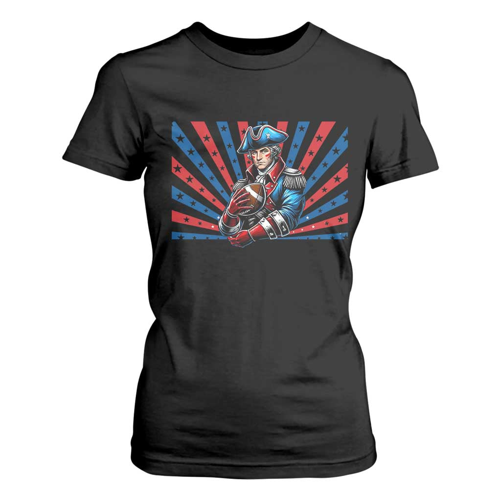 Vintage George Washington Football T Shirt For Women NE Pride Gift TS12 Black Print Your Wear
