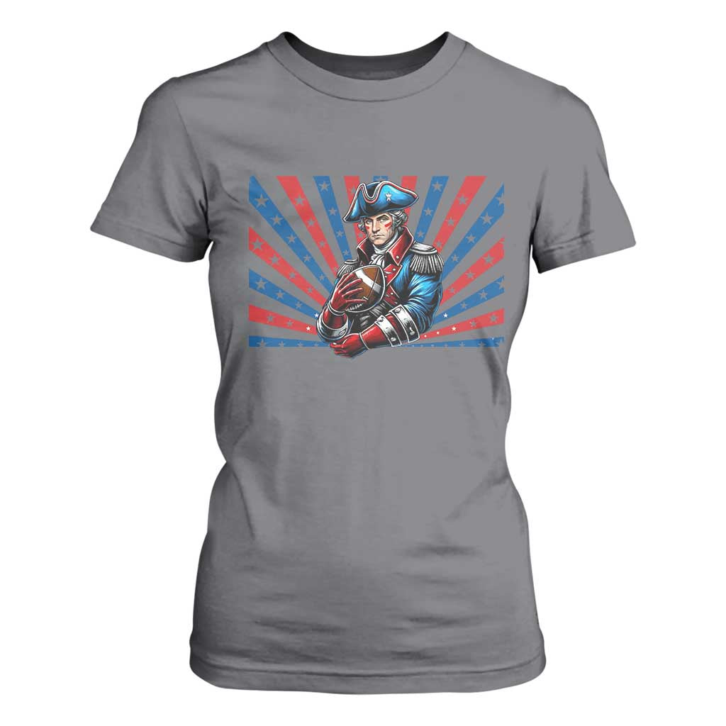 Vintage George Washington Football T Shirt For Women NE Pride Gift TS12 Charcoal Print Your Wear