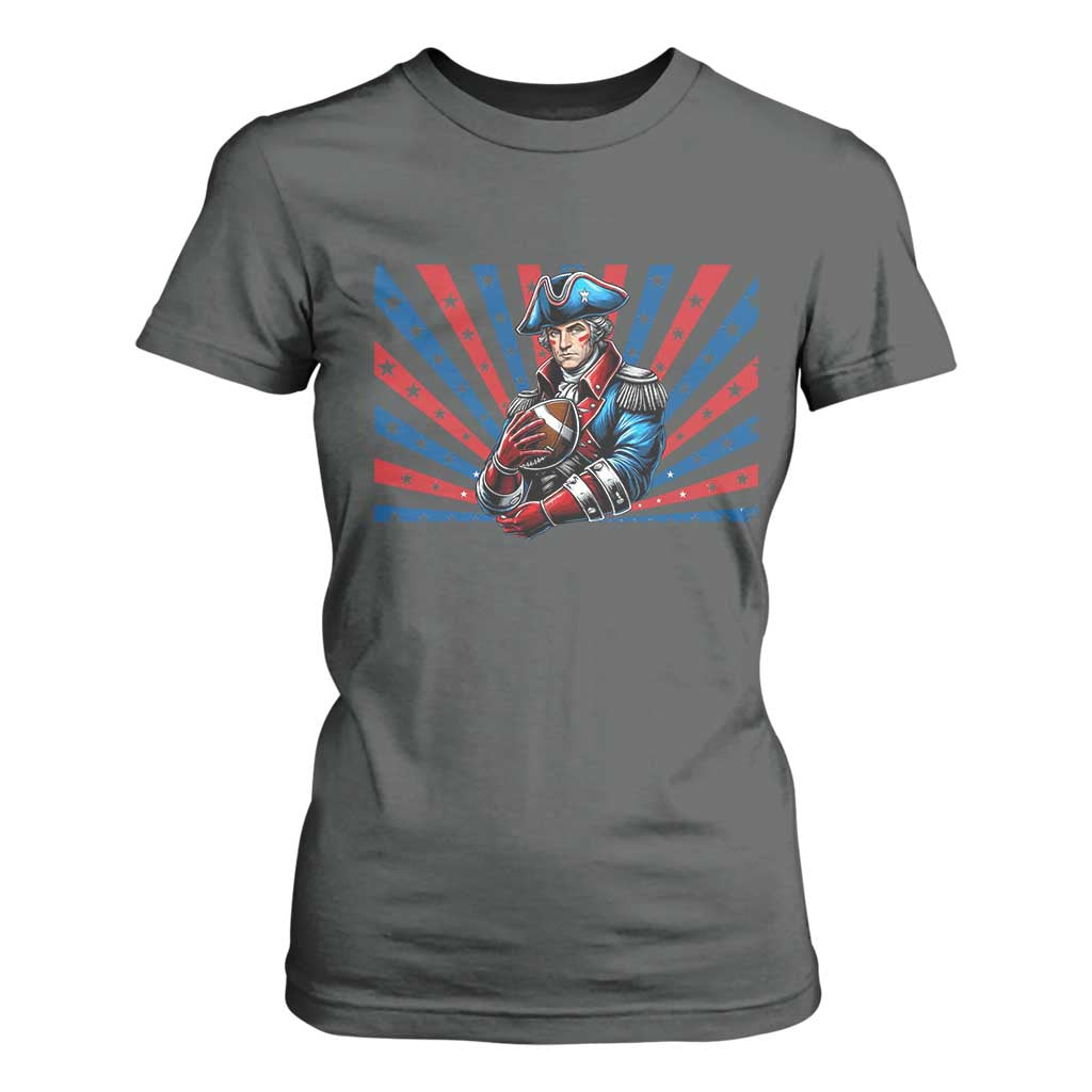 Vintage George Washington Football T Shirt For Women NE Pride Gift TS12 Dark Heather Print Your Wear
