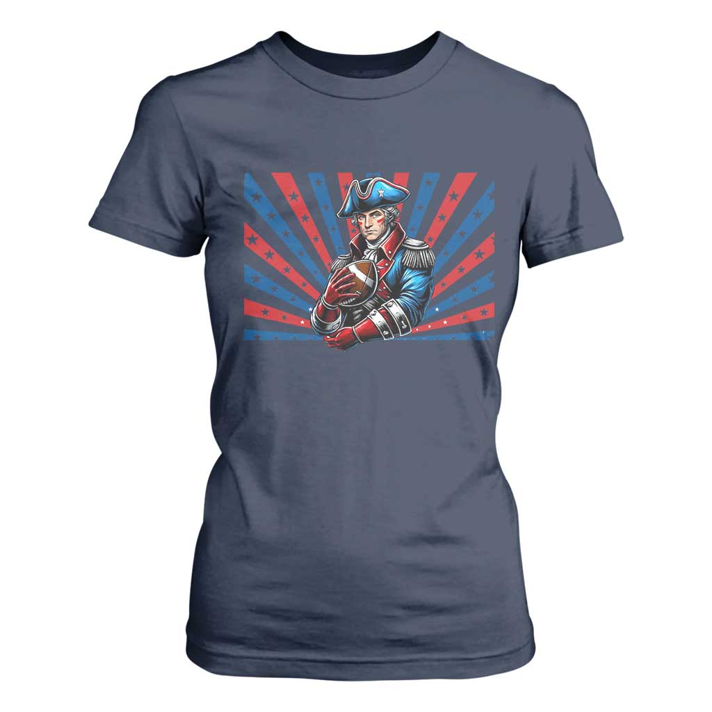 Vintage George Washington Football T Shirt For Women NE Pride Gift TS12 Navy Print Your Wear