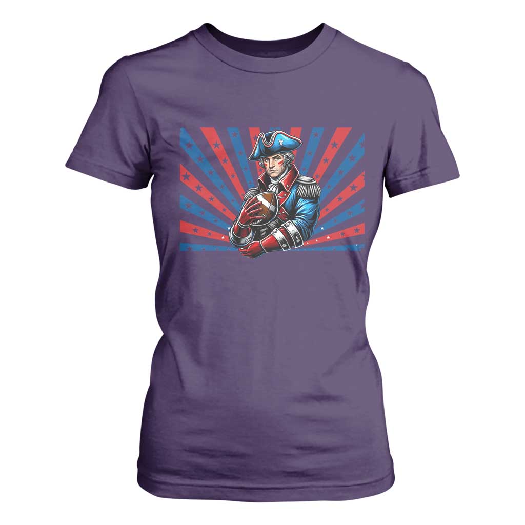 Vintage George Washington Football T Shirt For Women NE Pride Gift TS12 Purple Print Your Wear