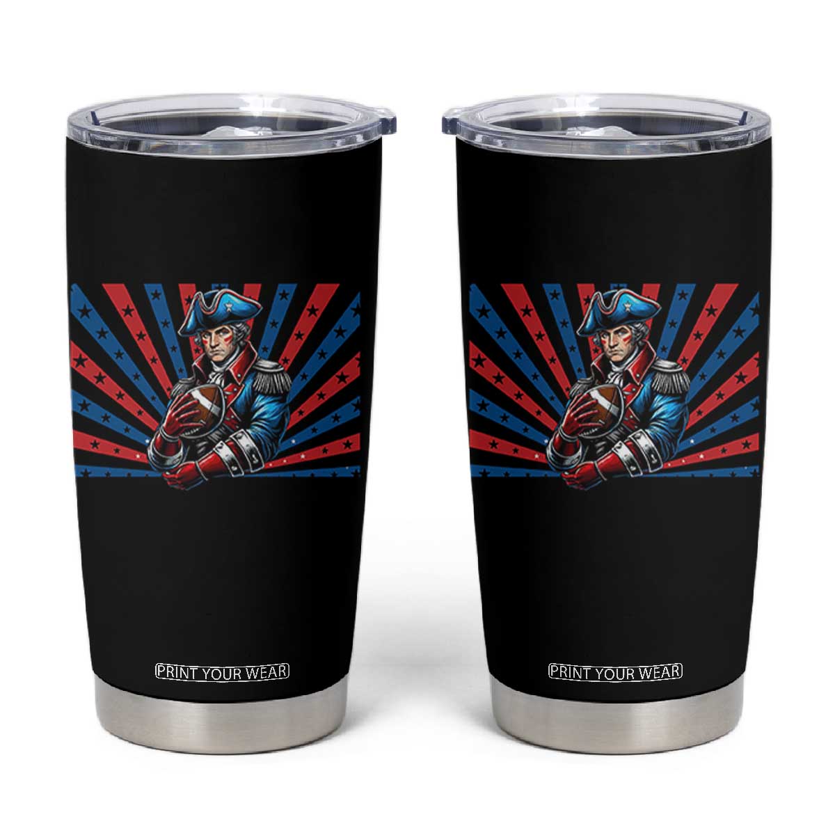 Vintage George Washington Football Tumbler Cup NE Pride Gift TS12 Black Print Your Wear