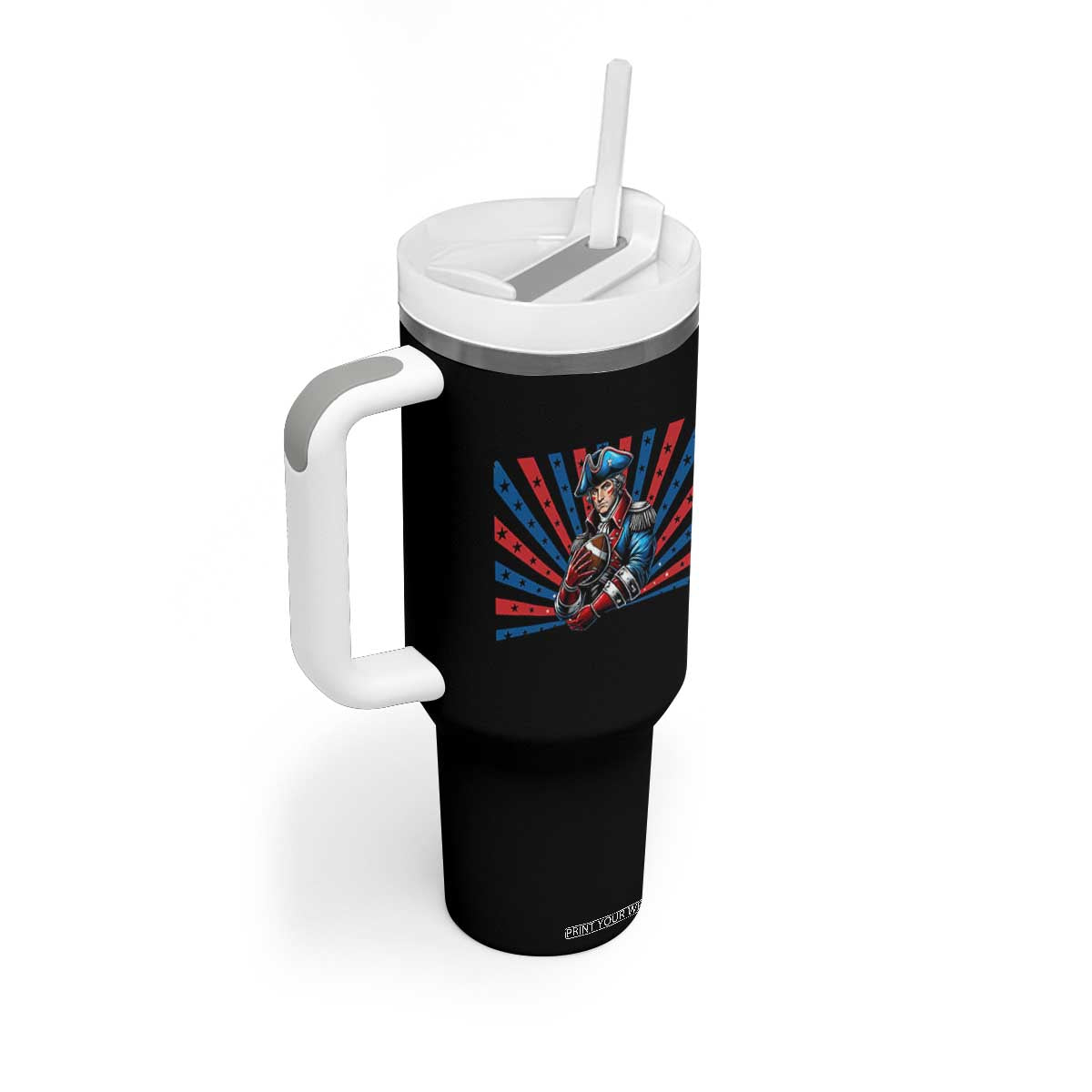 Vintage George Washington Football Tumbler With Handle NE Pride Gift TS12 Print Your Wear
