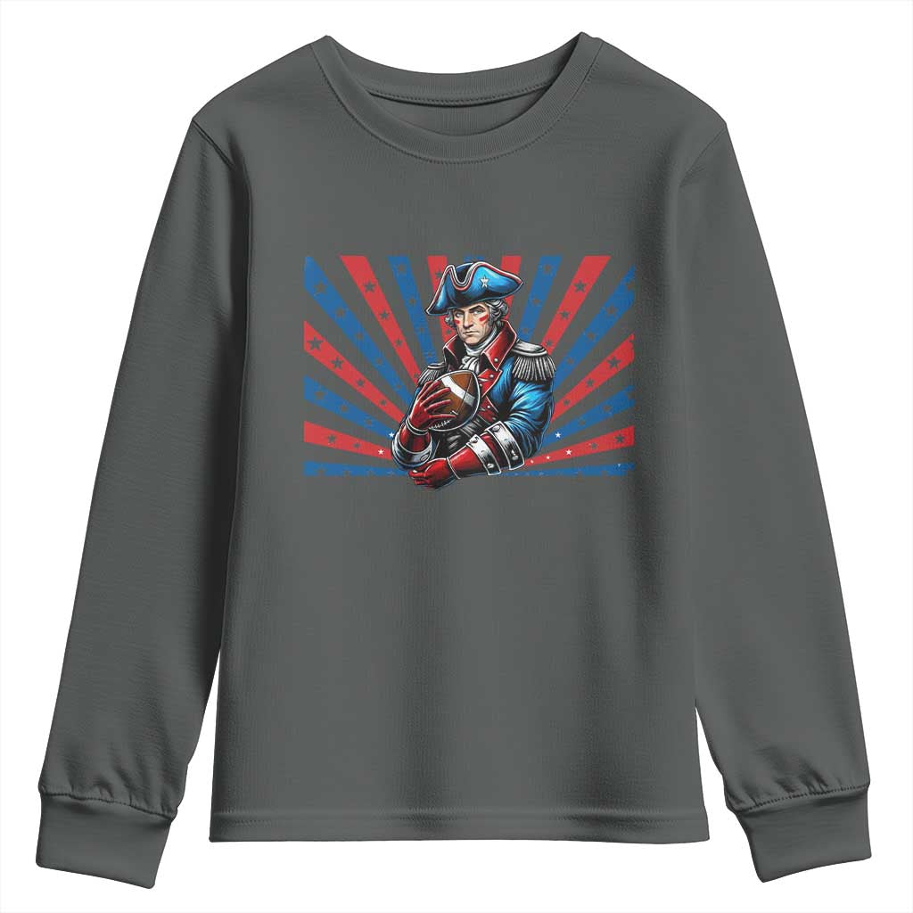 Vintage George Washington Football Youth Sweatshirt NE Pride Gift TS12 Dark Heather Print Your Wear