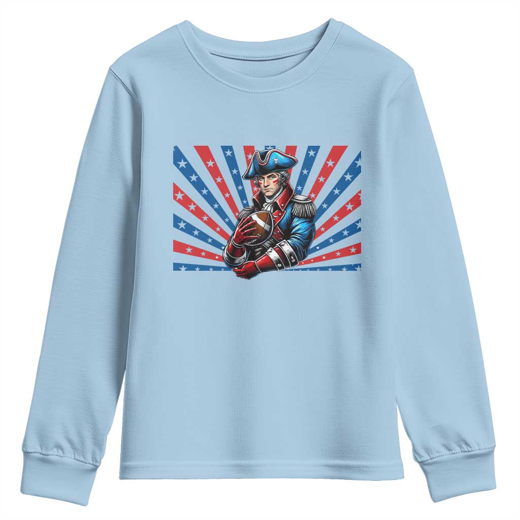 Vintage George Washington Football Youth Sweatshirt NE Pride Gift TS12 Light Blue Print Your Wear
