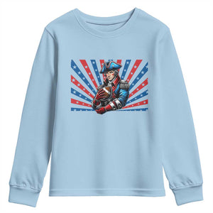 Vintage George Washington Football Youth Sweatshirt NE Pride Gift TS12 Light Blue Print Your Wear