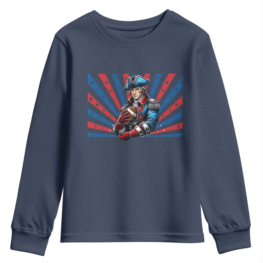 Vintage George Washington Football Youth Sweatshirt NE Pride Gift TS12 Navy Print Your Wear