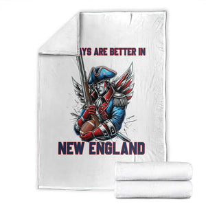Funny George Washington Football Lover Gift Throw Blanket Sundays Are Better In New England TS12 White Print Your Wear
