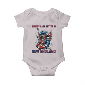 Funny George Washington Football Lover Gift Baby Onesie Sundays Are Better In New England TS12 Ice Gray Print Your Wear