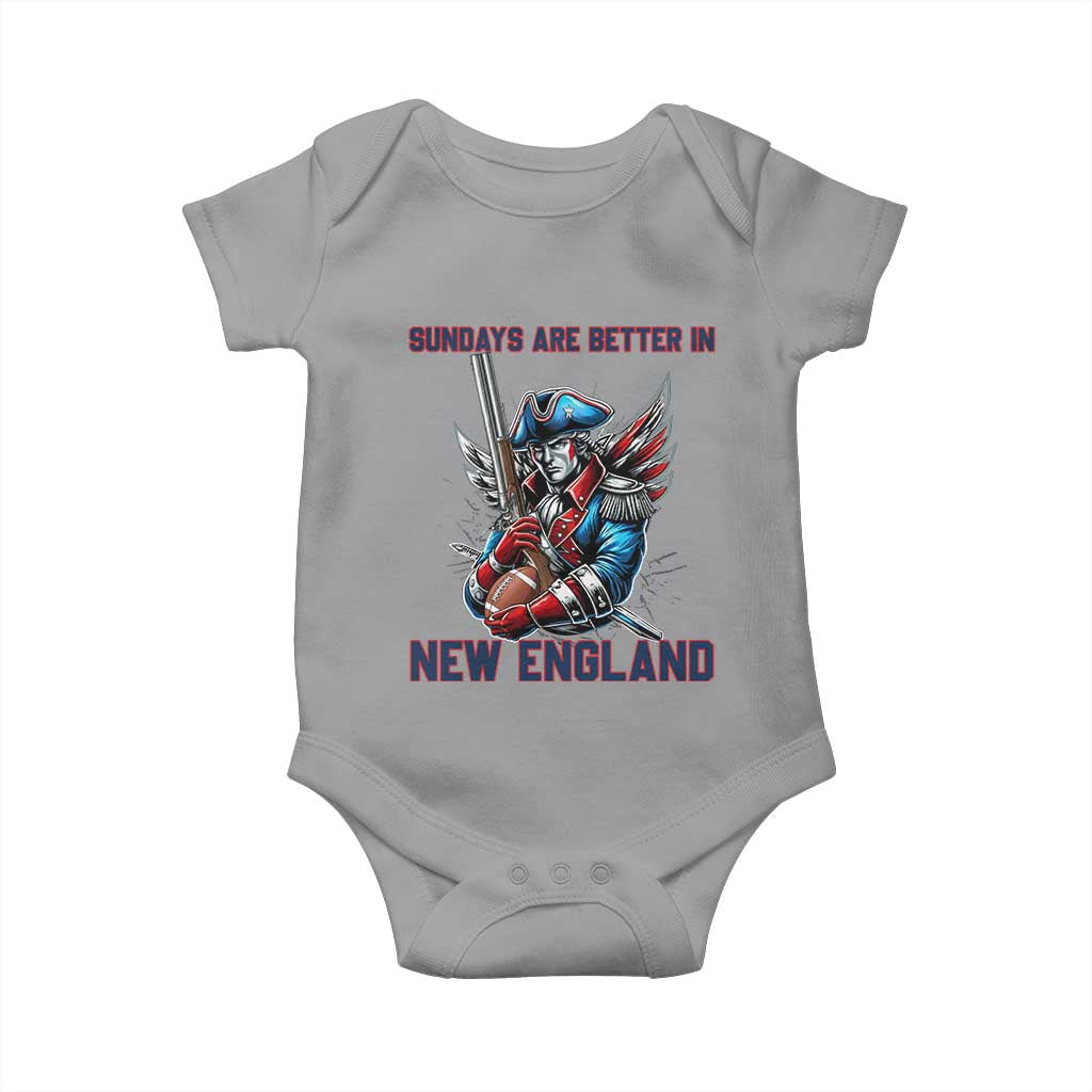 Funny George Washington Football Lover Gift Baby Onesie Sundays Are Better In New England TS12 Sport Gray Print Your Wear