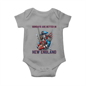 Funny George Washington Football Lover Gift Baby Onesie Sundays Are Better In New England TS12 Sport Gray Print Your Wear