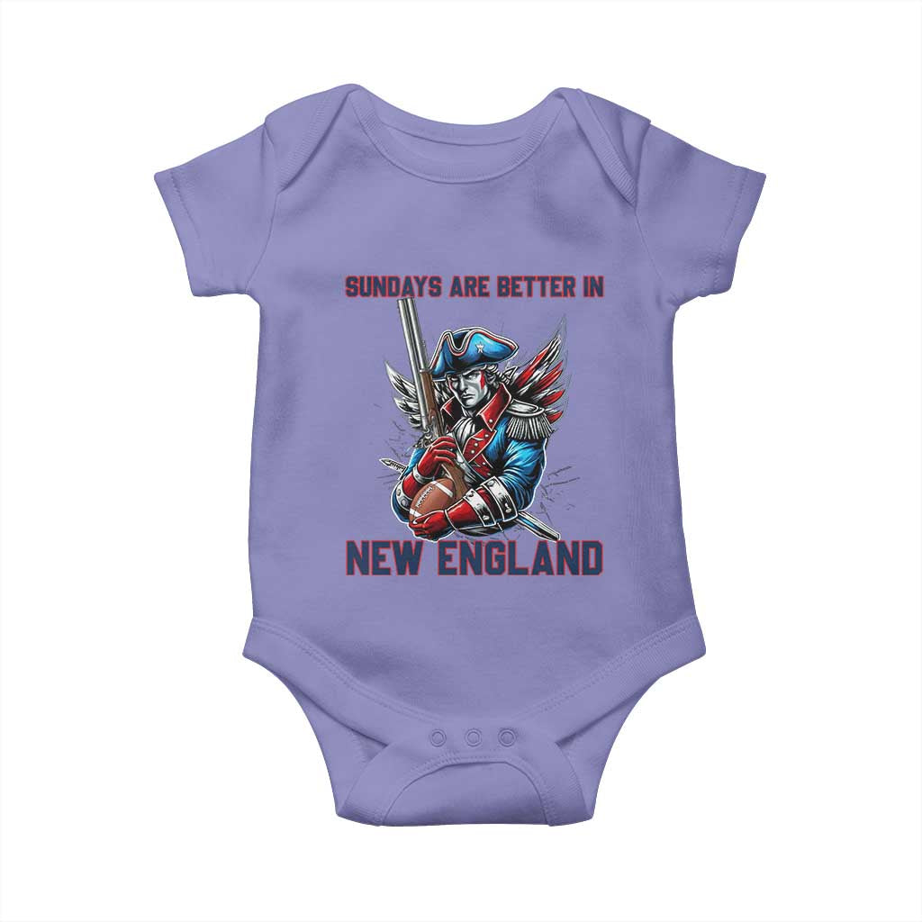 Funny George Washington Football Lover Gift Baby Onesie Sundays Are Better In New England TS12 Violet Print Your Wear