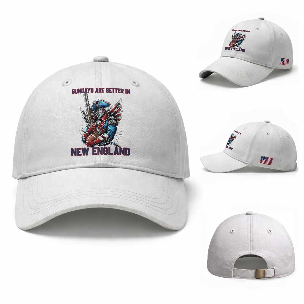 Funny George Washington Football Lover Gift Baseball Cap Sundays Are Better In New England TS12 Baseball Cap Universal Fit White Print Your Wear