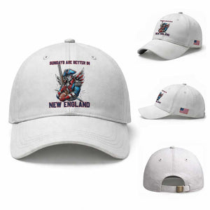 Funny George Washington Football Lover Gift Baseball Cap Sundays Are Better In New England TS12 Baseball Cap Universal Fit White Print Your Wear