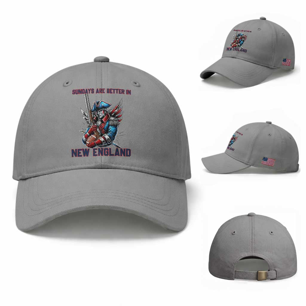 Funny George Washington Football Lover Gift Baseball Cap Sundays Are Better In New England TS12 Baseball Cap Universal Fit Sport Gray Print Your Wear