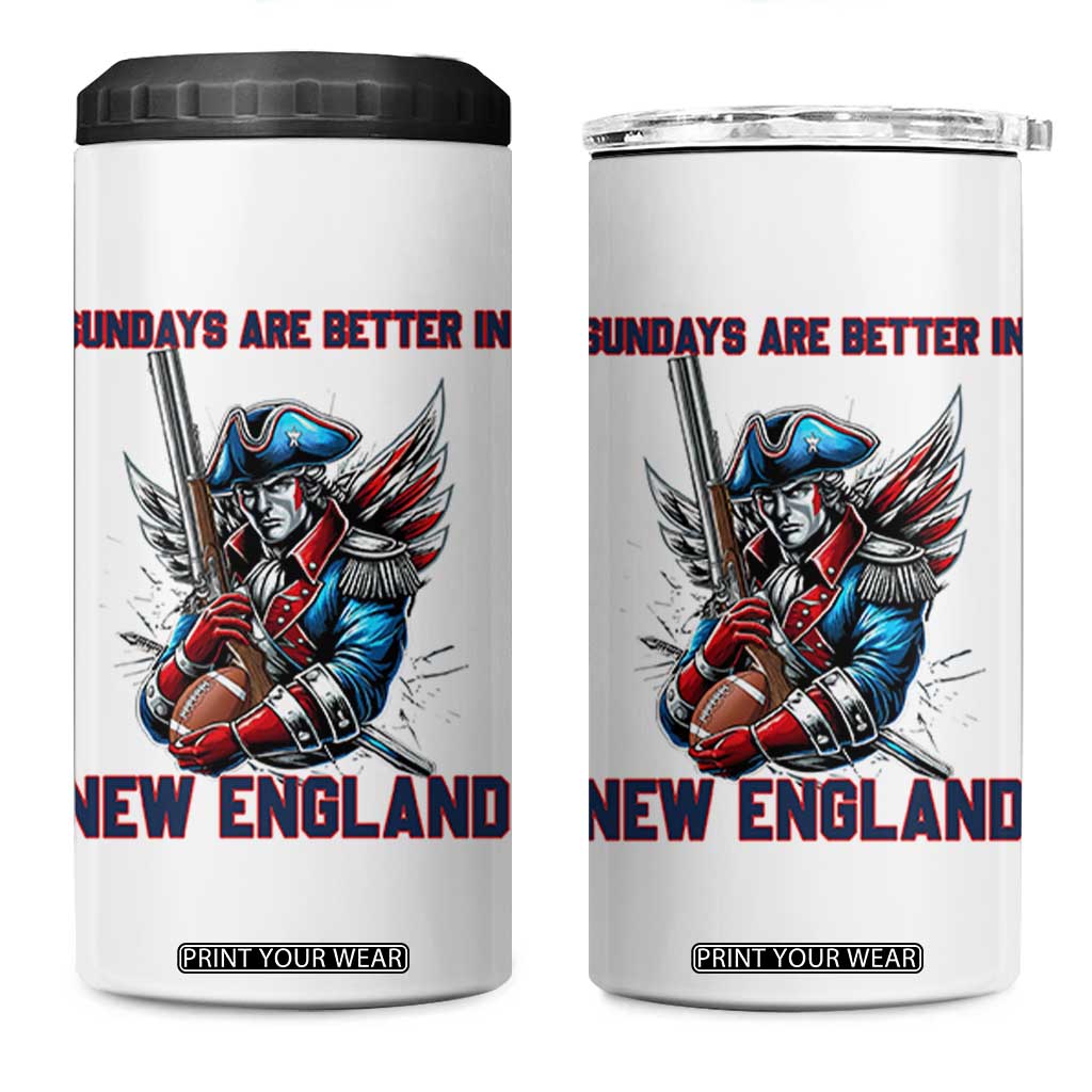 Funny George Washington Football Lover Gift 4 in 1 Can Cooler Tumbler Sundays Are Better In New England TS12 One Size: 16 oz White Print Your Wear