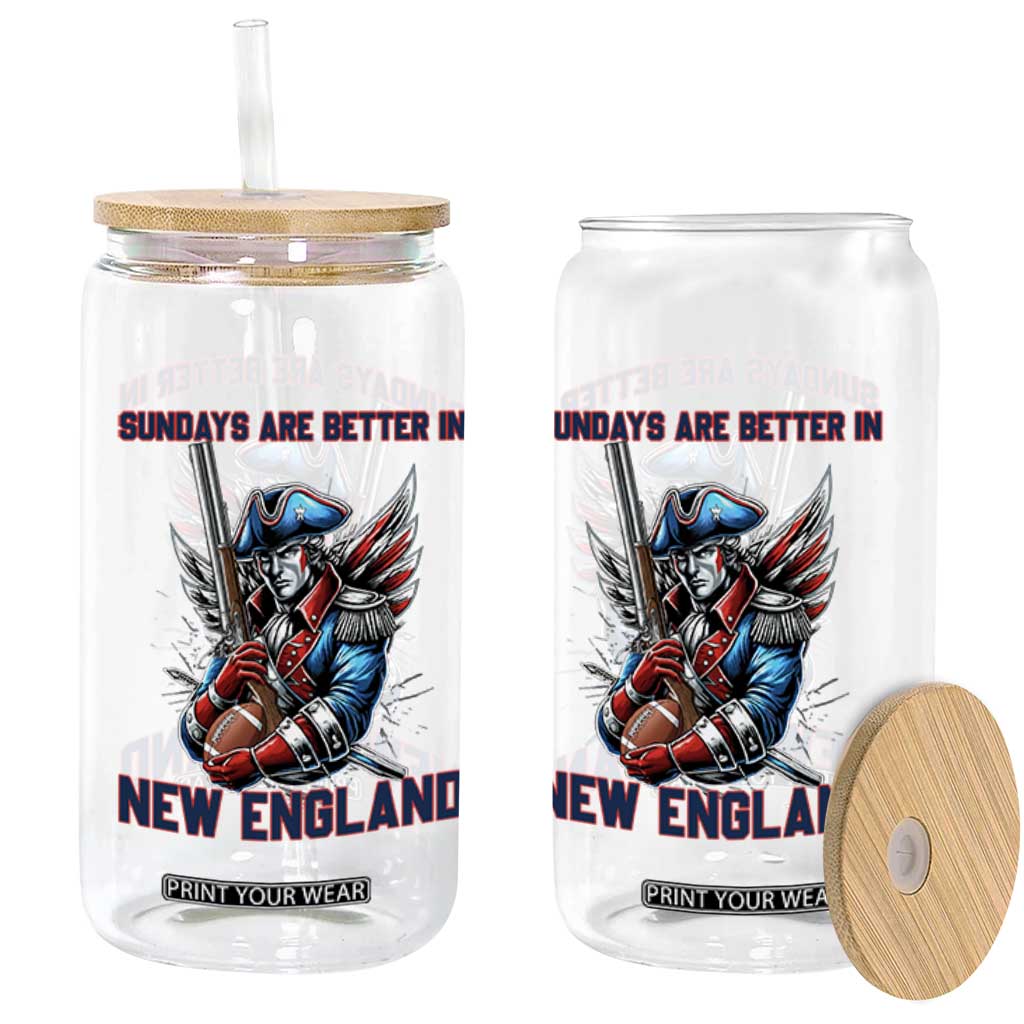 Funny George Washington Football Lover Gift Glass Can Sundays Are Better In New England TS12 Print Your Wear