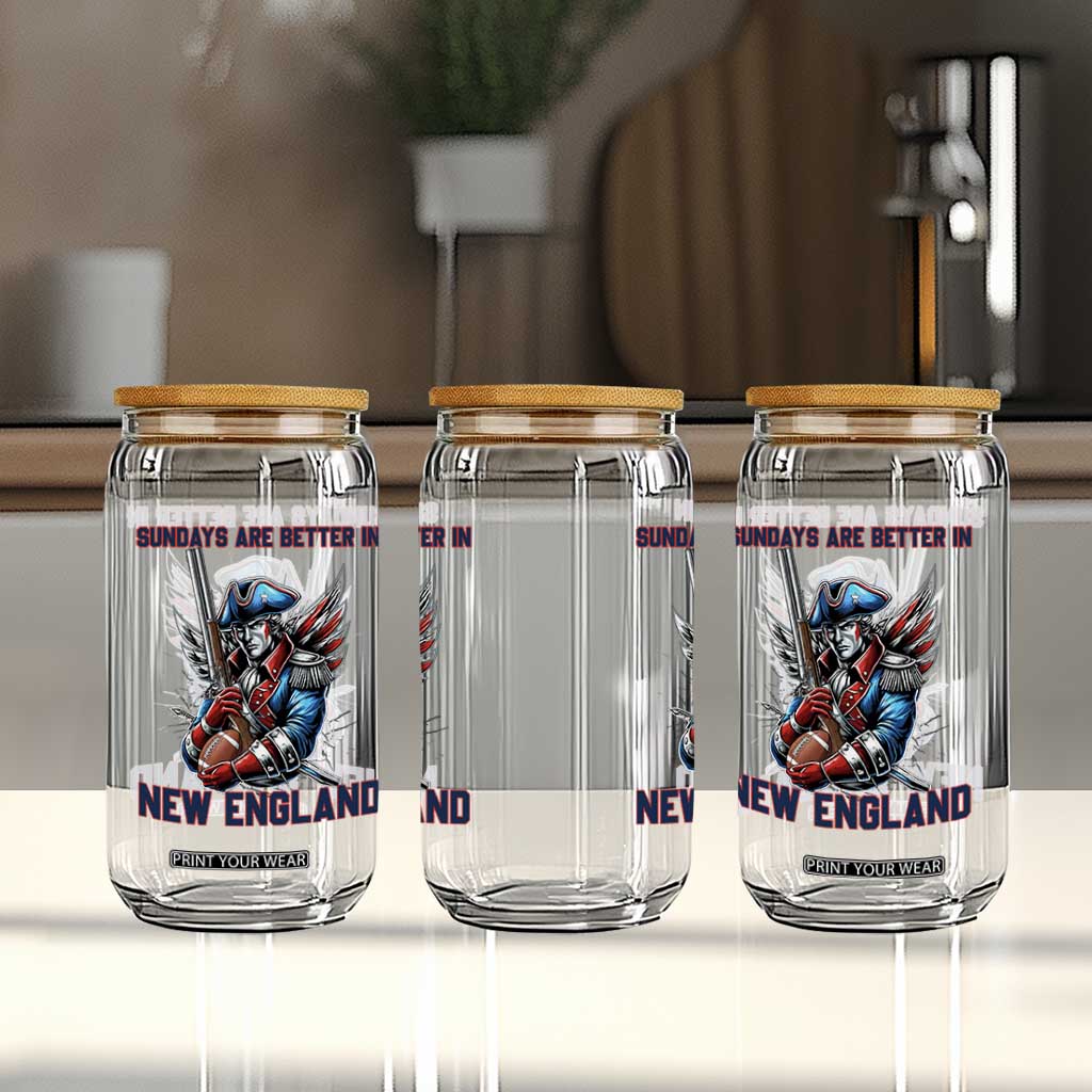 Funny George Washington Football Lover Gift Glass Can Sundays Are Better In New England TS12 Print Your Wear
