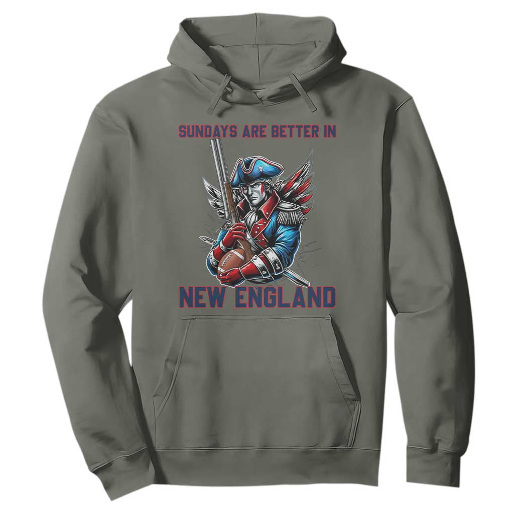 Funny George Washington Football Lover Gift Hoodie Sundays Are Better In New England TS12 Military Green Print Your Wear