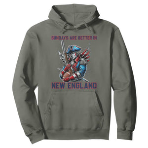 Funny George Washington Football Lover Gift Hoodie Sundays Are Better In New England TS12 Military Green Print Your Wear