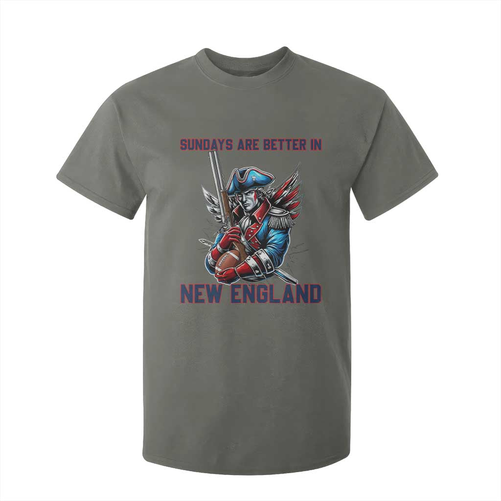 Funny George Washington Football Lover Gift T Shirt For Kid Sundays Are Better In New England TS12 Military Green Print Your Wear