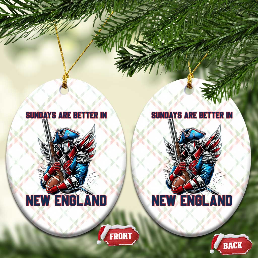 Funny George Washington Football Lover Gift Ceramic Ornament Sundays Are Better In New England TS12 Print Your Wear