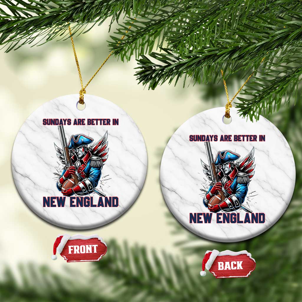 Funny George Washington Football Lover Gift Ceramic Ornament Sundays Are Better In New England TS12 1pc White Marble Print Your Wear