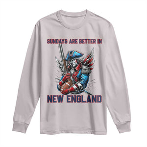 Funny George Washington Football Lover Gift Long Sleeve Shirt Sundays Are Better In New England TS12 Ice Gray Print Your Wear