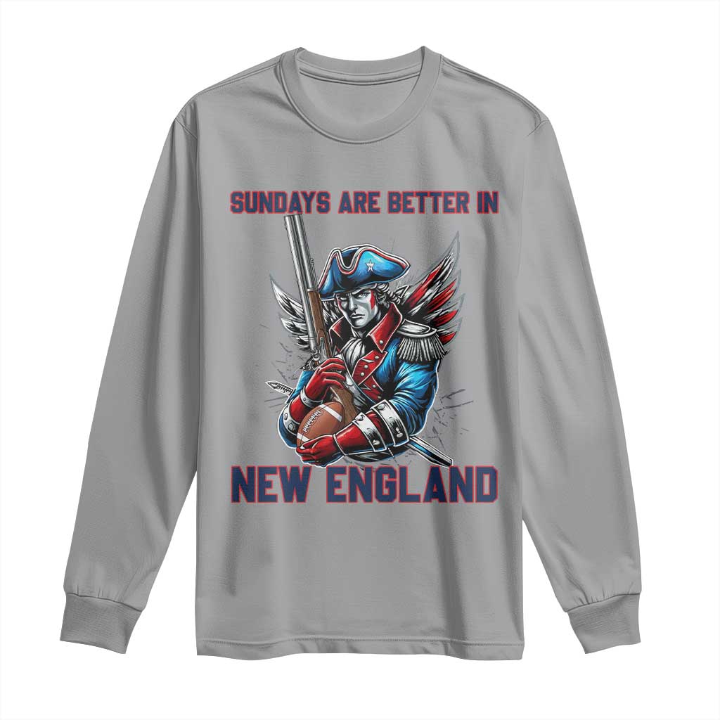Funny George Washington Football Lover Gift Long Sleeve Shirt Sundays Are Better In New England TS12 Sport Gray Print Your Wear