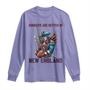 Funny George Washington Football Lover Gift Long Sleeve Shirt Sundays Are Better In New England TS12 Violet Print Your Wear