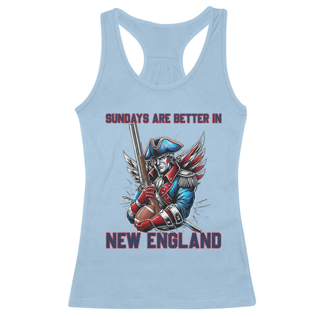 Funny George Washington Football Lover Gift Racerback Tank Top Sundays Are Better In New England TS12 Light Blue Print Your Wear