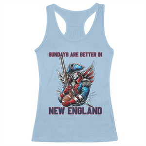 Funny George Washington Football Lover Gift Racerback Tank Top Sundays Are Better In New England TS12 Light Blue Print Your Wear