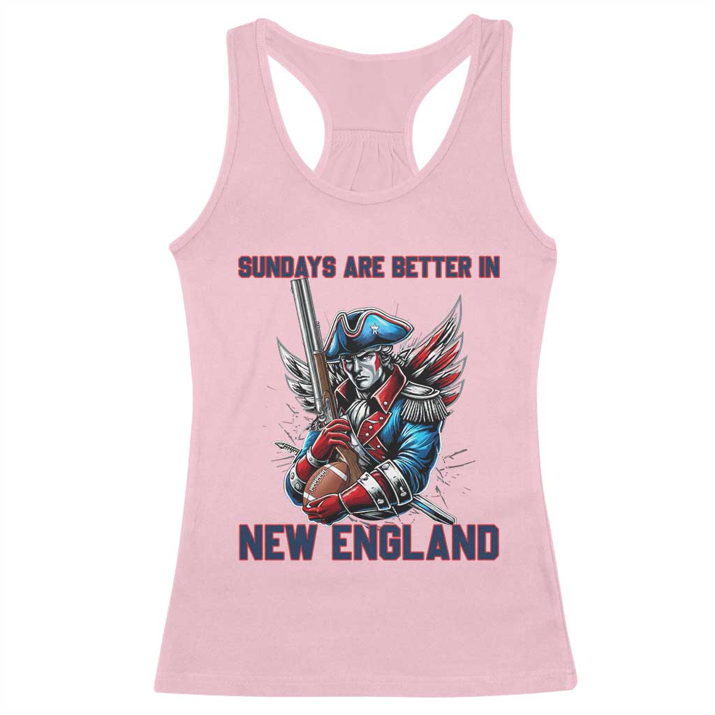 Funny George Washington Football Lover Gift Racerback Tank Top Sundays Are Better In New England TS12 Light Pink Print Your Wear
