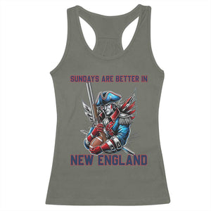 Funny George Washington Football Lover Gift Racerback Tank Top Sundays Are Better In New England TS12 Military Green Print Your Wear