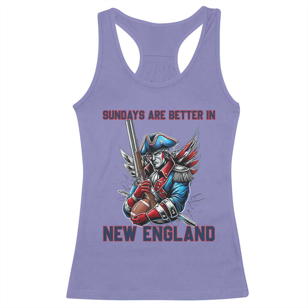 Funny George Washington Football Lover Gift Racerback Tank Top Sundays Are Better In New England TS12 Violet Print Your Wear
