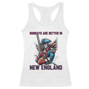 Funny George Washington Football Lover Gift Racerback Tank Top Sundays Are Better In New England TS12 White Print Your Wear