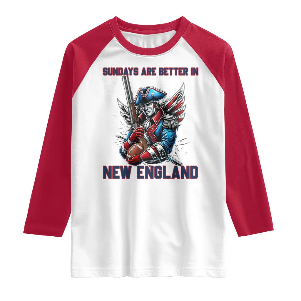 Funny George Washington Football Lover Gift Raglan Shirt Sundays Are Better In New England TS12 White Red Print Your Wear