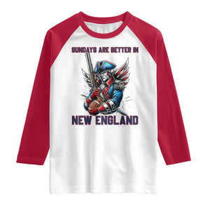 Funny George Washington Football Lover Gift Raglan Shirt Sundays Are Better In New England TS12 White Red Print Your Wear