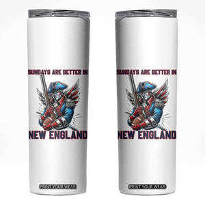 Funny George Washington Football Lover Gift Skinny Tumbler Sundays Are Better In New England TS12 White Print Your Wear