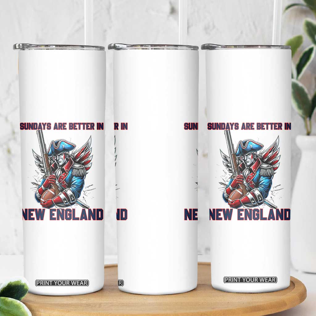 Funny George Washington Football Lover Gift Skinny Tumbler Sundays Are Better In New England TS12 Print Your Wear