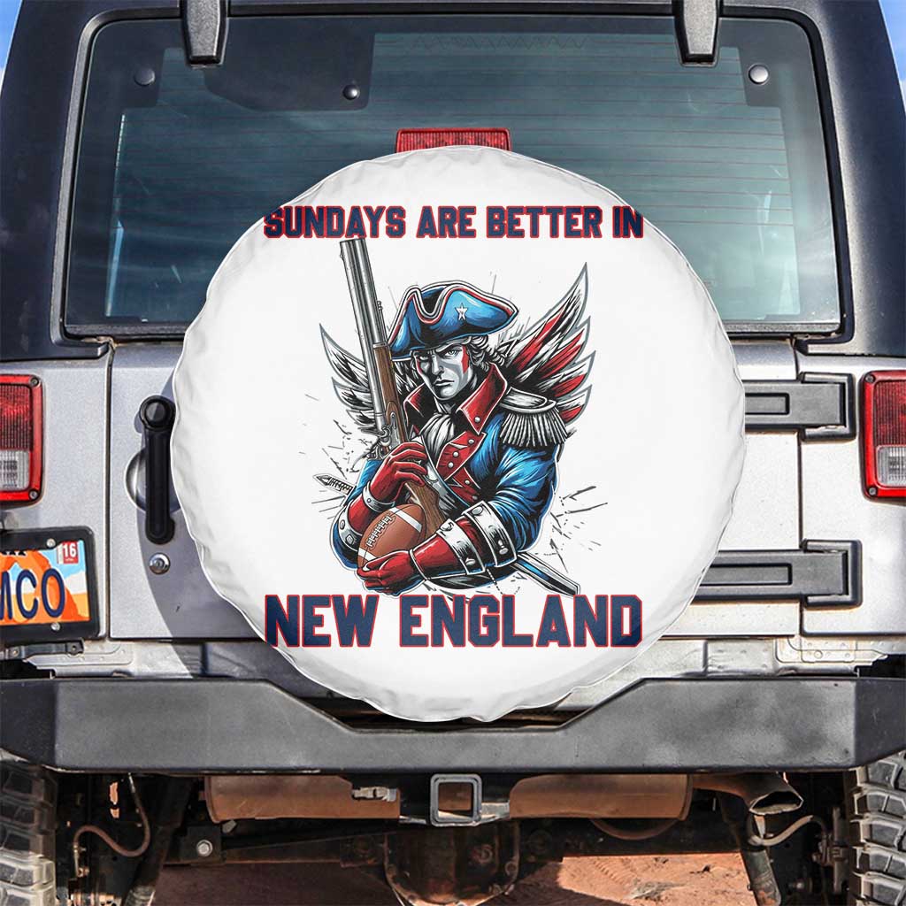 Funny George Washington Football Lover Gift Spare Tire Cover Sundays Are Better In New England TS12 No hole White Print Your Wear