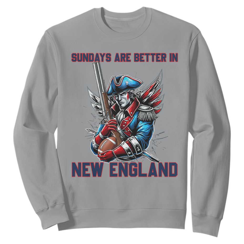 Funny George Washington Football Lover Gift Sweatshirt Sundays Are Better In New England TS12 Sport Gray Print Your Wear