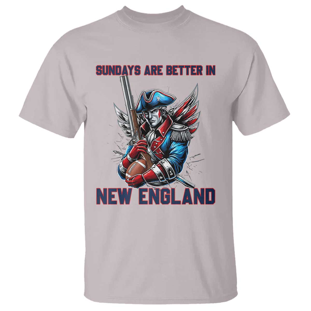 Funny George Washington Football Lover Gift T Shirt Sundays Are Better In New England TS12 Ice Gray Print Your Wear