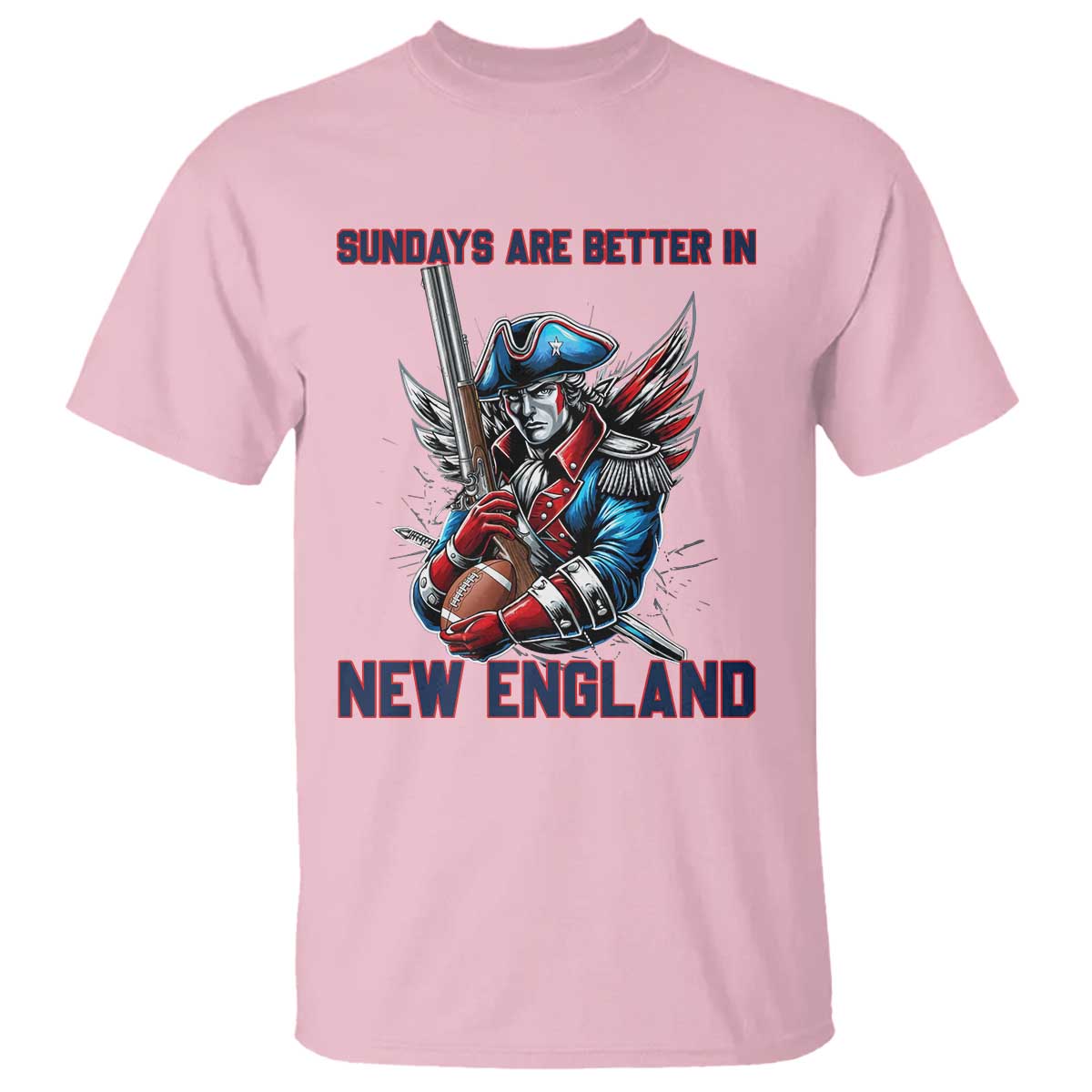 Funny George Washington Football Lover Gift T Shirt Sundays Are Better In New England TS12 Light Pink Print Your Wear
