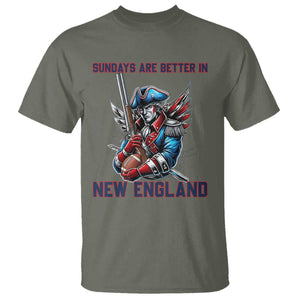 Funny George Washington Football Lover Gift T Shirt Sundays Are Better In New England TS12 Military Green Print Your Wear