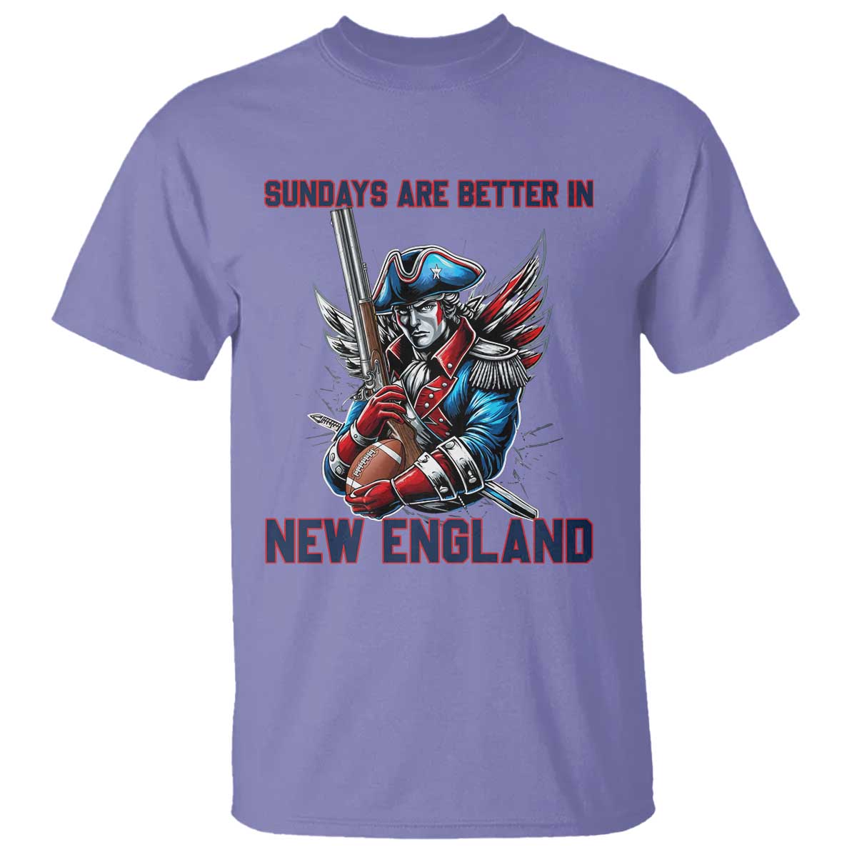Funny George Washington Football Lover Gift T Shirt Sundays Are Better In New England TS12 Violet Print Your Wear