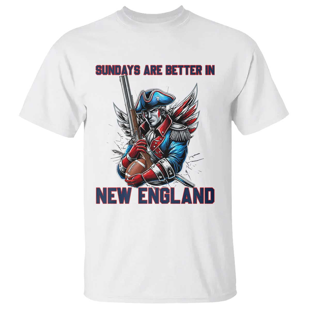 Funny George Washington Football Lover Gift T Shirt Sundays Are Better In New England TS12 White Print Your Wear