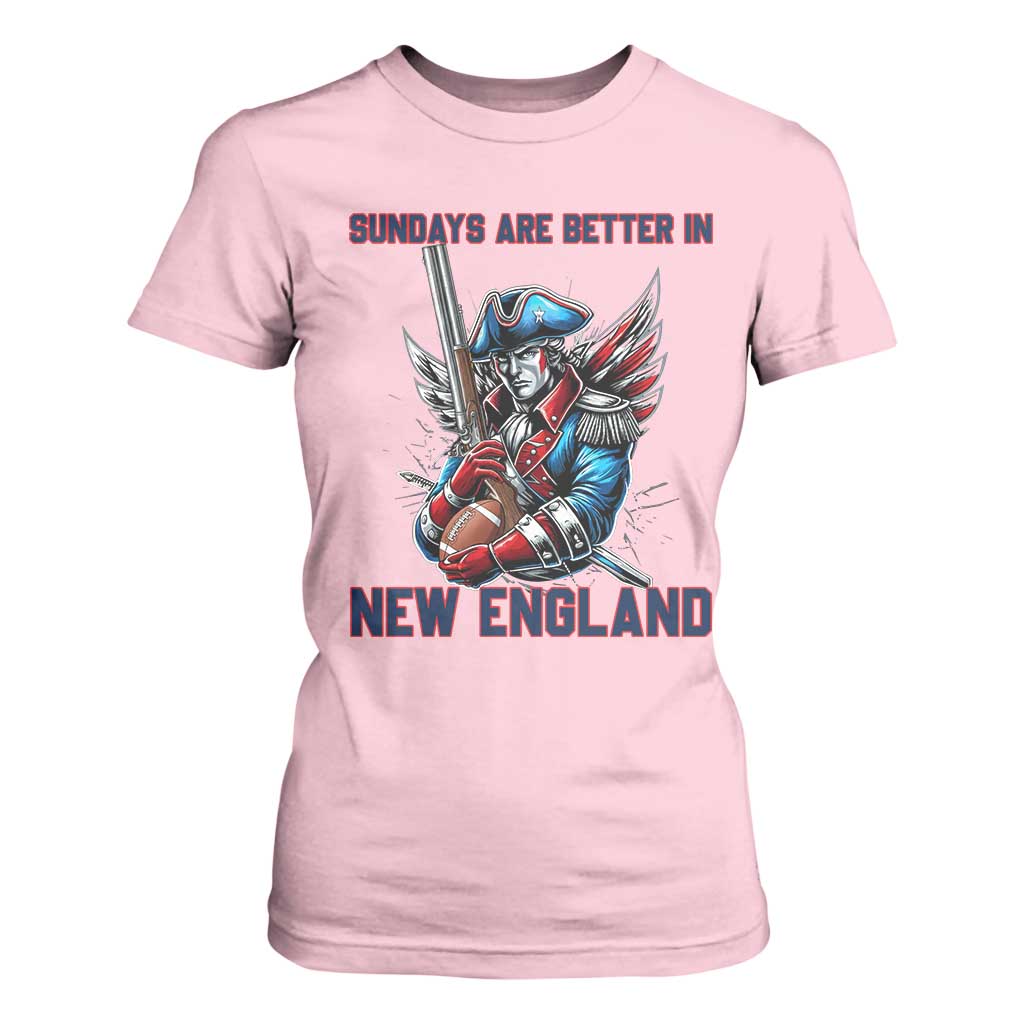 Funny George Washington Football Lover Gift T Shirt For Women Sundays Are Better In New England TS12 Light Pink Print Your Wear