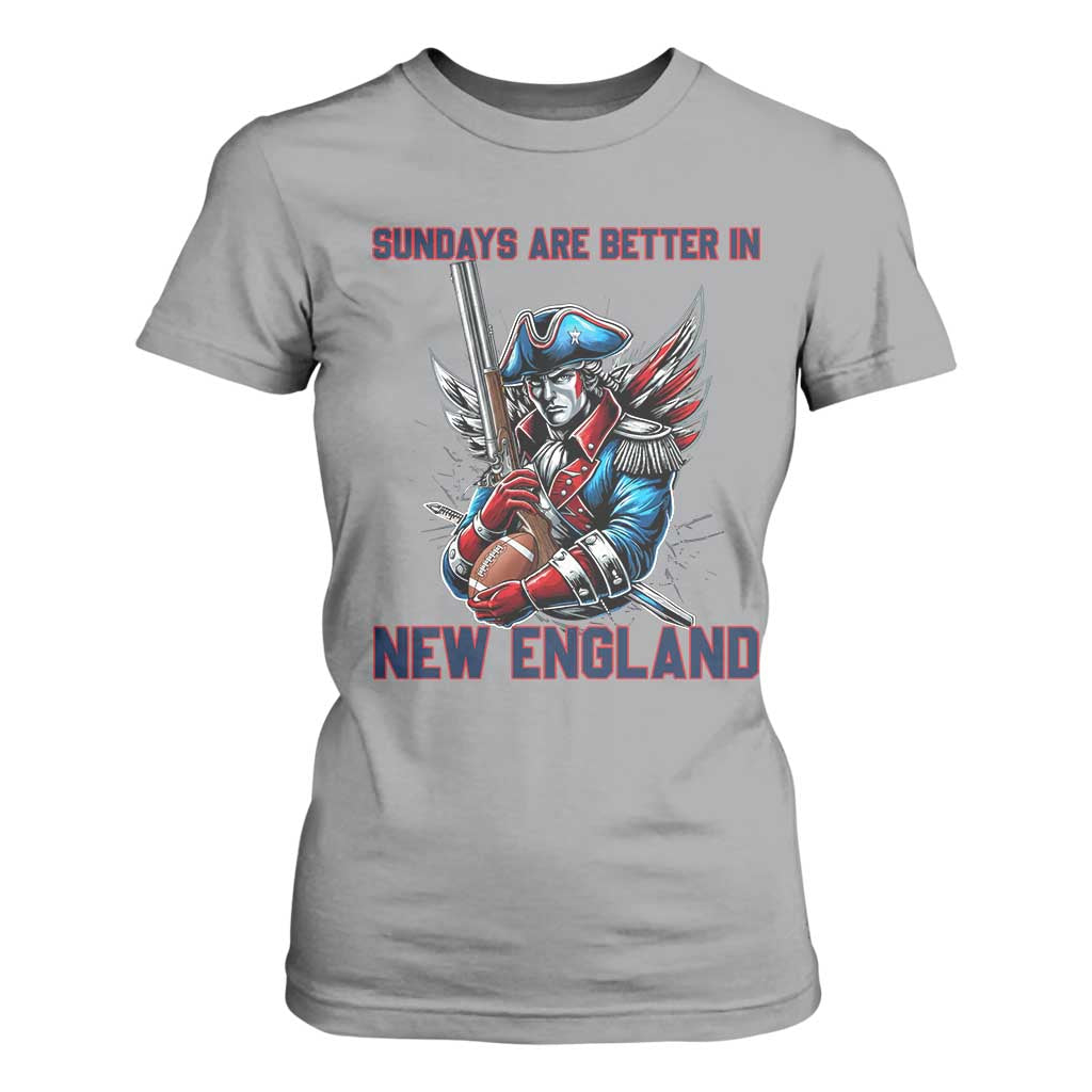 Funny George Washington Football Lover Gift T Shirt For Women Sundays Are Better In New England TS12 Sport Gray Print Your Wear